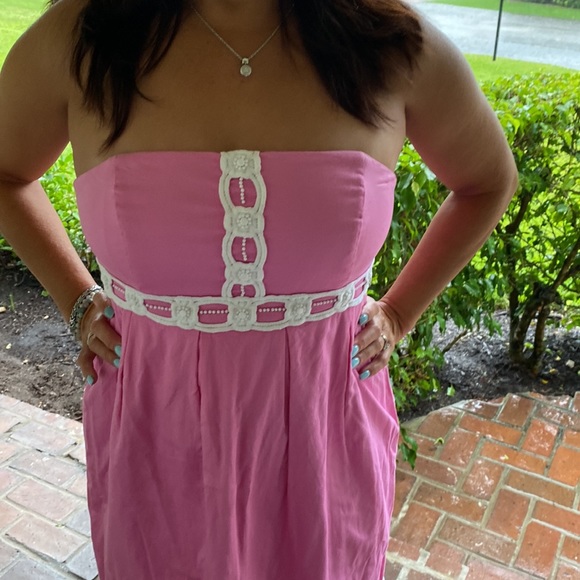Lilly Pulitzer Betsy beaded embroidered Dress-Size 10 - Picture 5 of 7